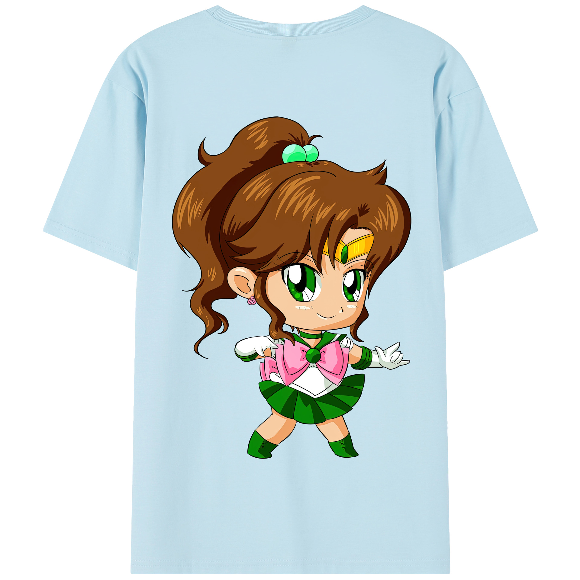 （画像用） 美少女戦士セーラームーン 木野 まこと きの まこと Sailor Moon Kino Makoto （セーラージュピター；Sailor Jupiter） 綿100％半袖Tシャツ（背面プリント）